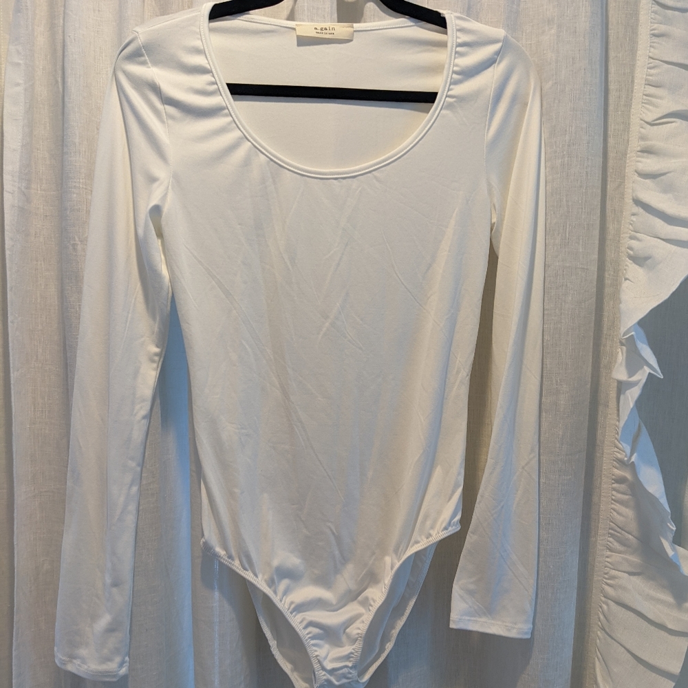 Maternity white long sleeve bodysuit